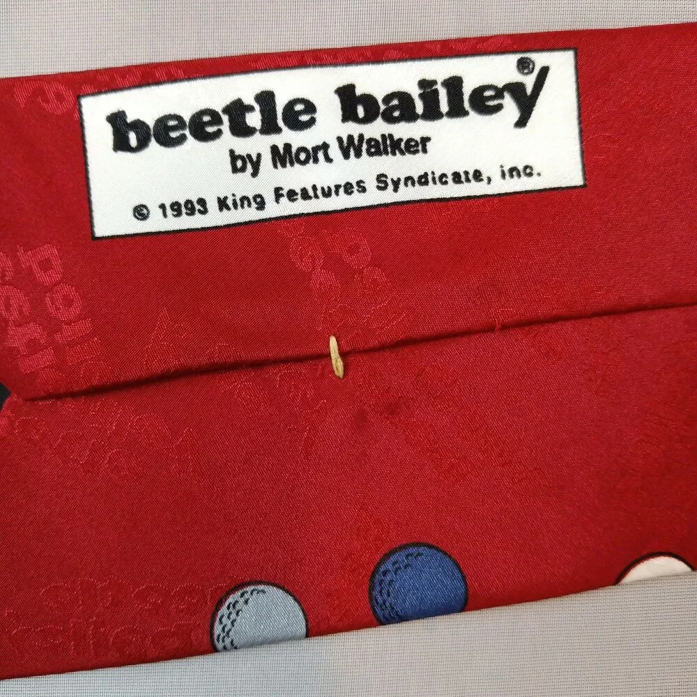 Vtg 1993 Beetle Bailey by Mort Walker Golf Themed Neck Tie 57x4 Made in USA